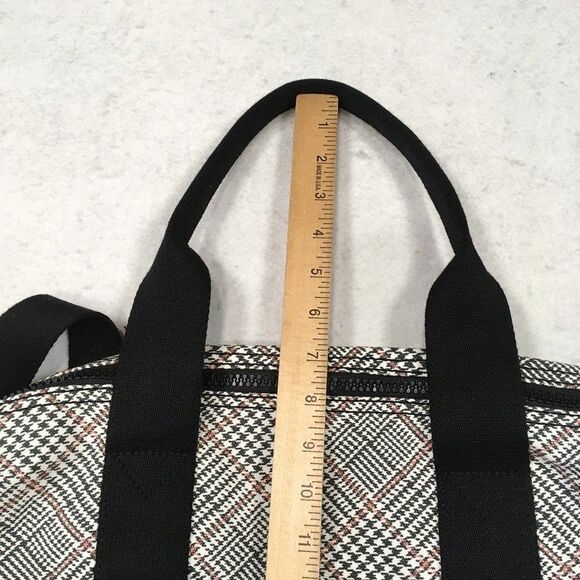 NWOT Lands End Canvas Weekender Duffle Bag Black White Pink Plaid Travel Luggage - Picture 16 of 16